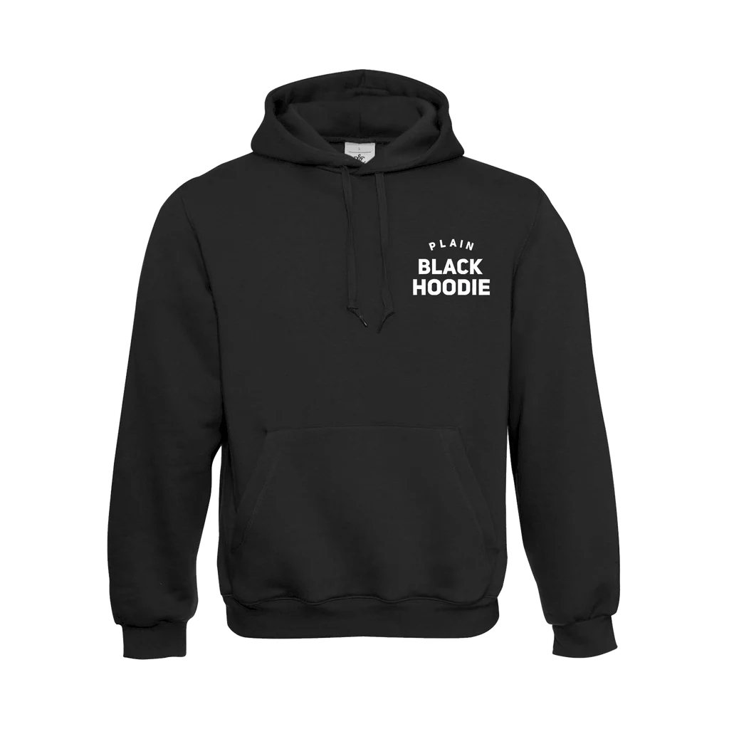 	
black plain hoodies