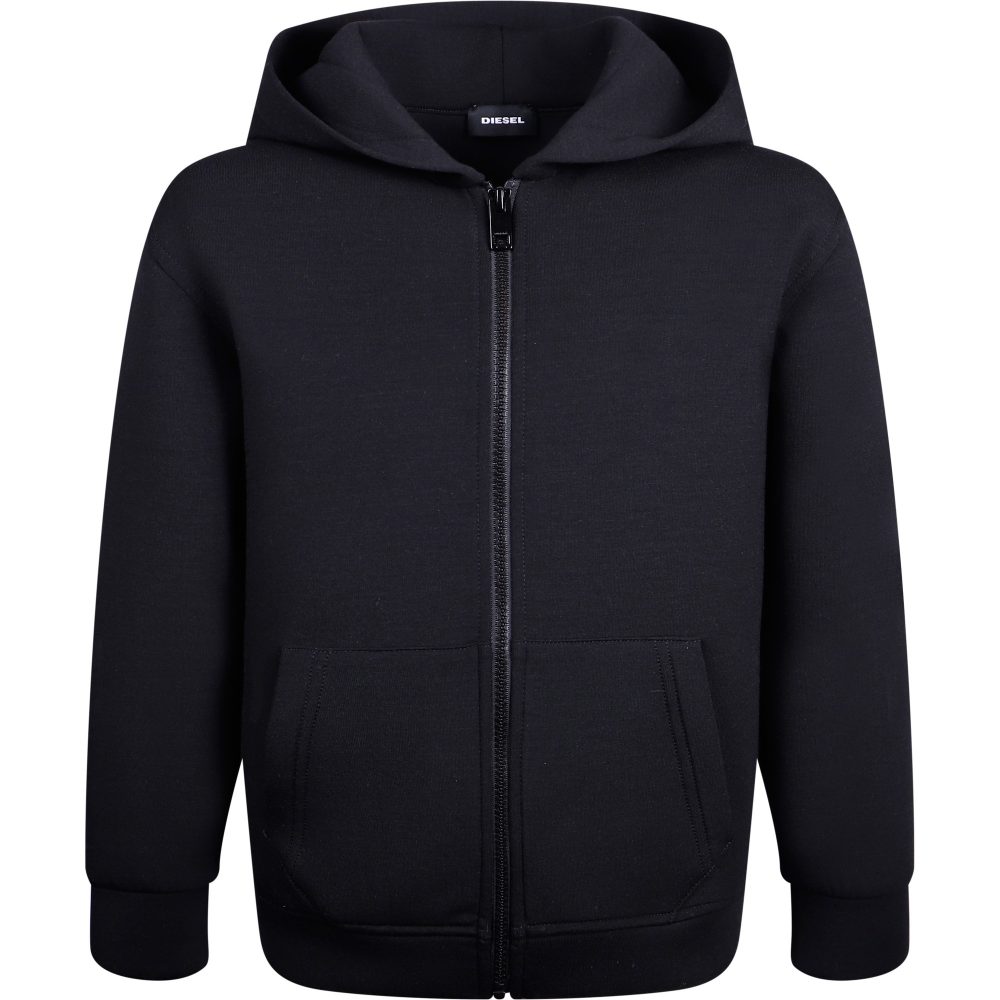 black zip up hoodie