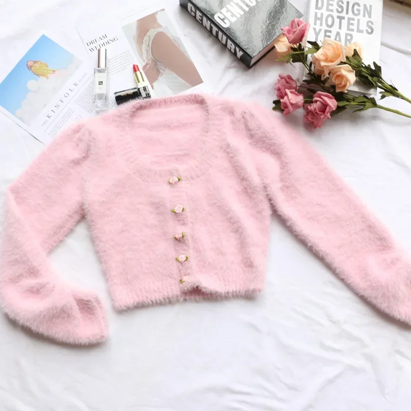 fuzzy cardigan sweater