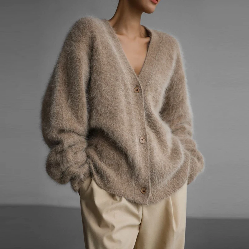 fuzzy cardigan sweater