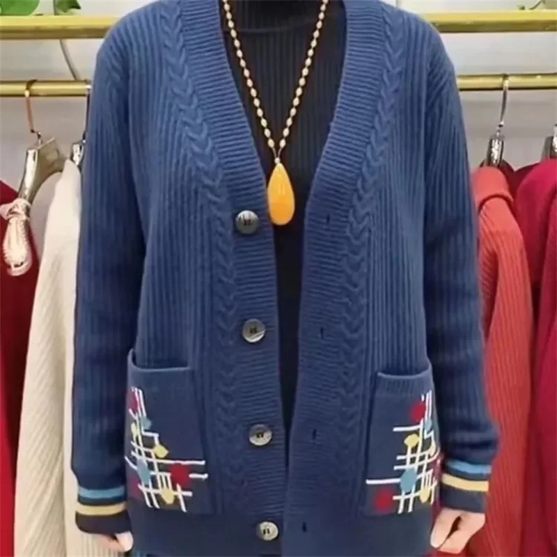 blue cardigan sweater