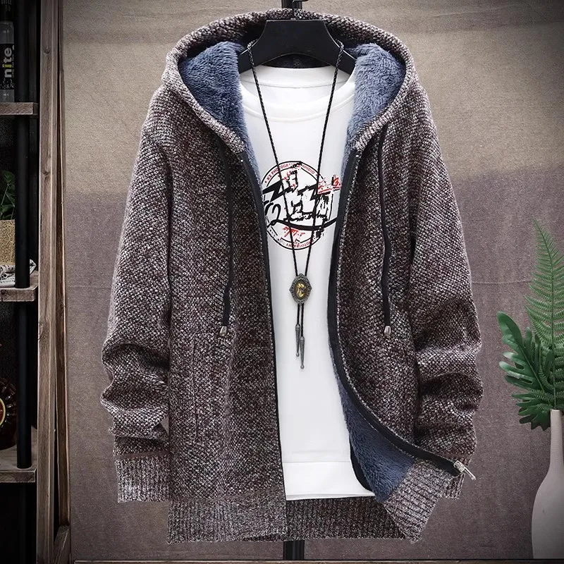 hooded cardigan sweater