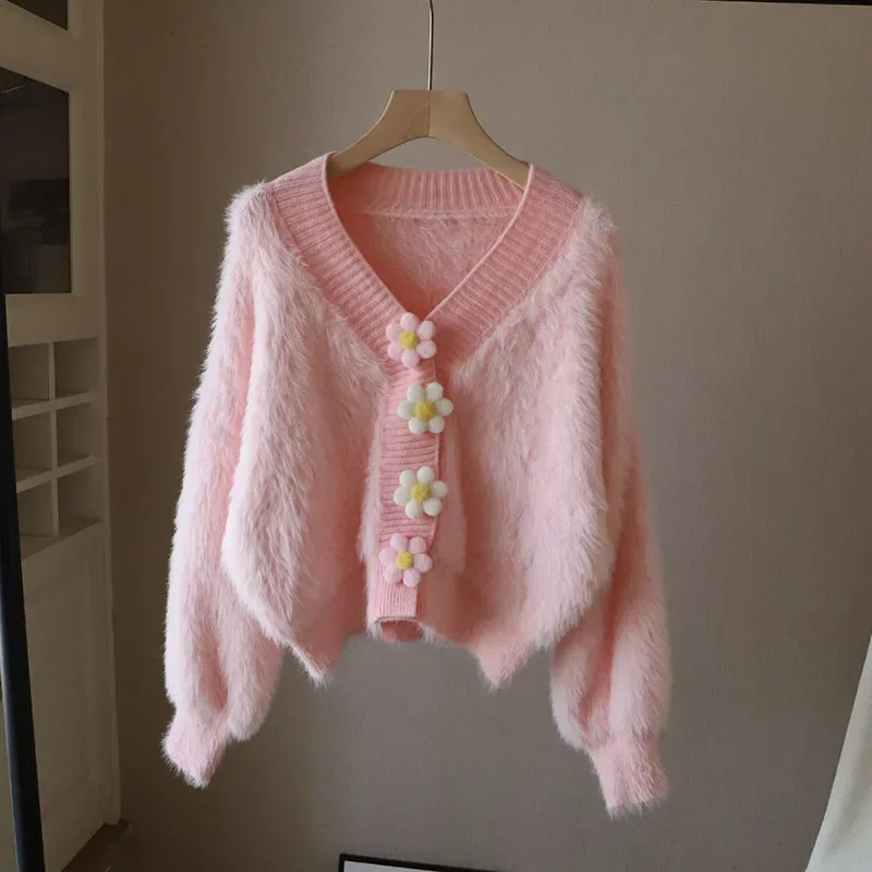 fuzzy cardigan sweater