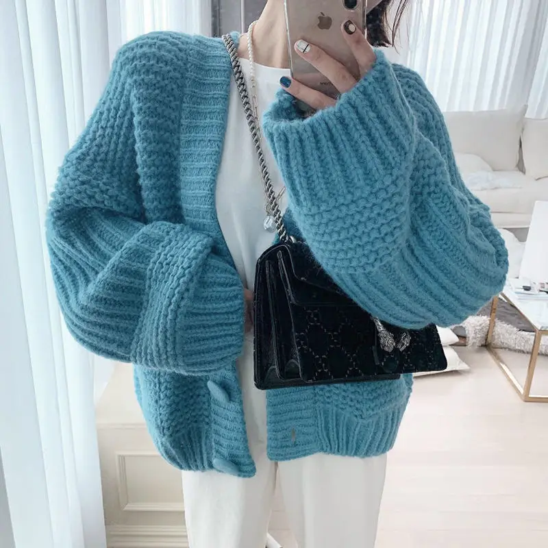 blue cardigan sweater