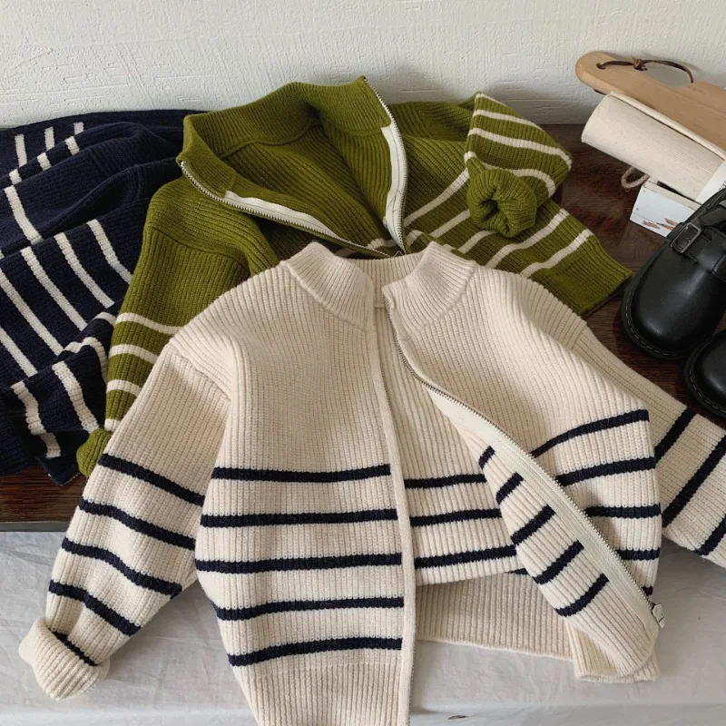 striped cardigan sweater