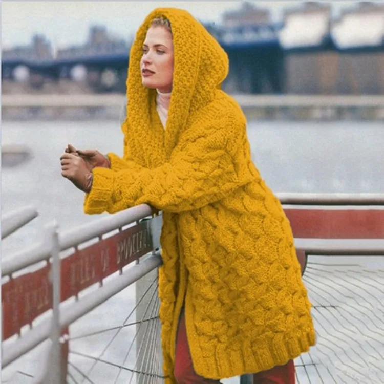 yellow cardigan sweater