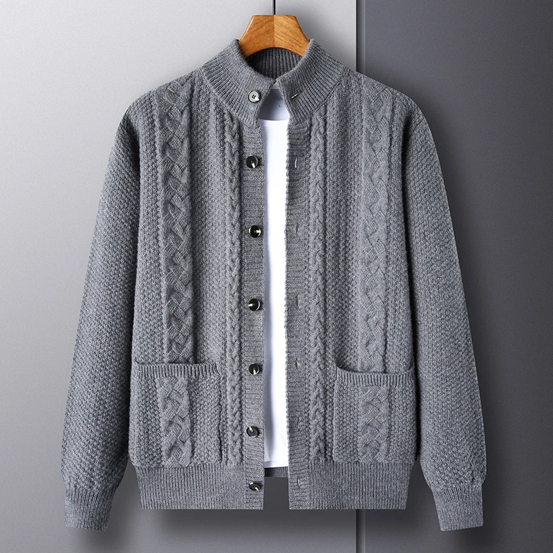 grey cardigan sweater