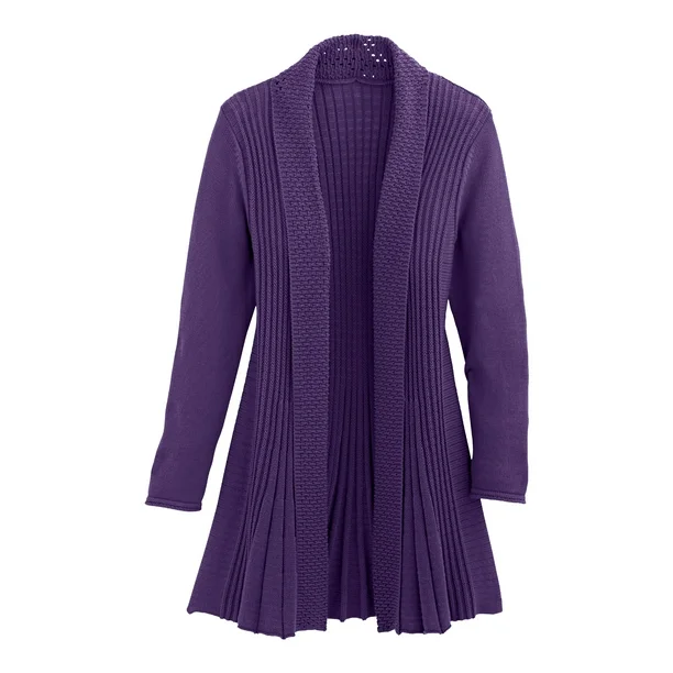 purple cardigan sweater