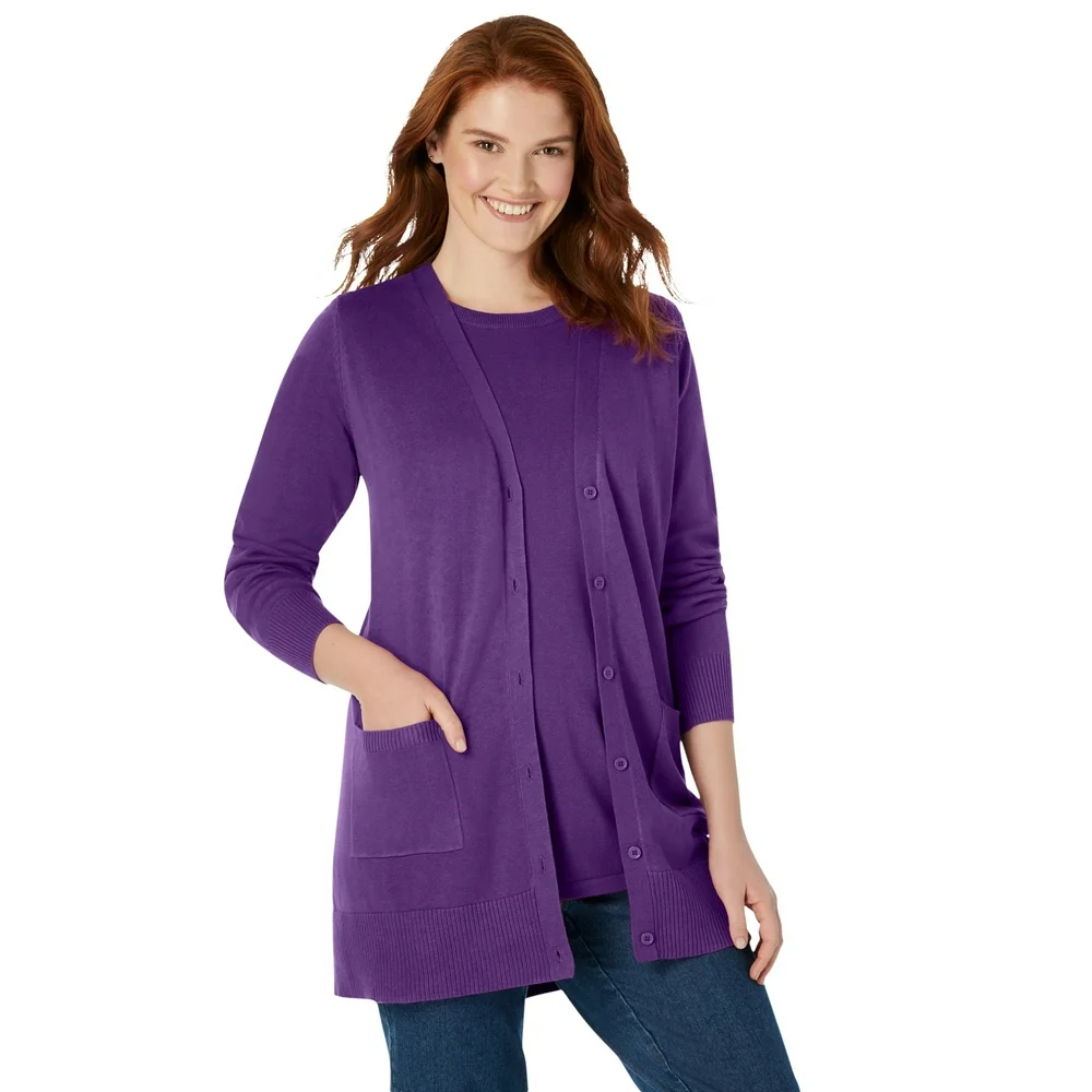 purple cardigan sweater