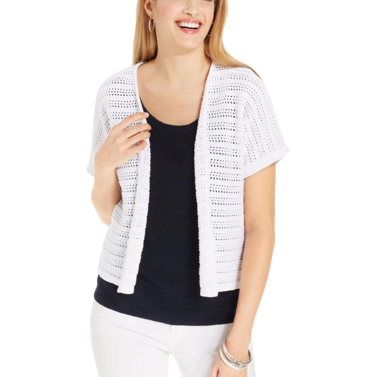 short sleeve cardigan sweater