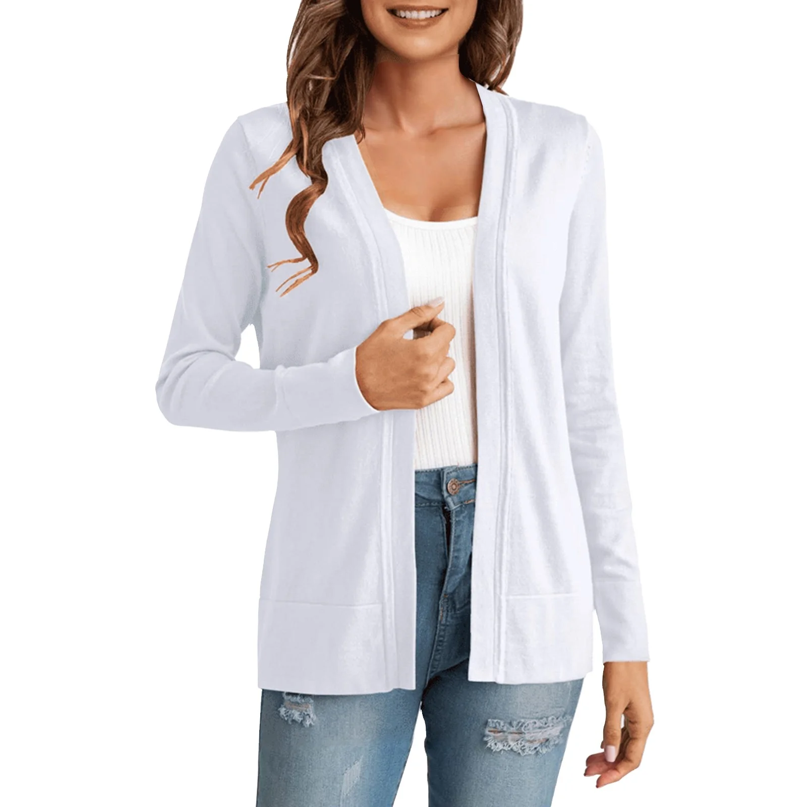 white cardigan sweater women