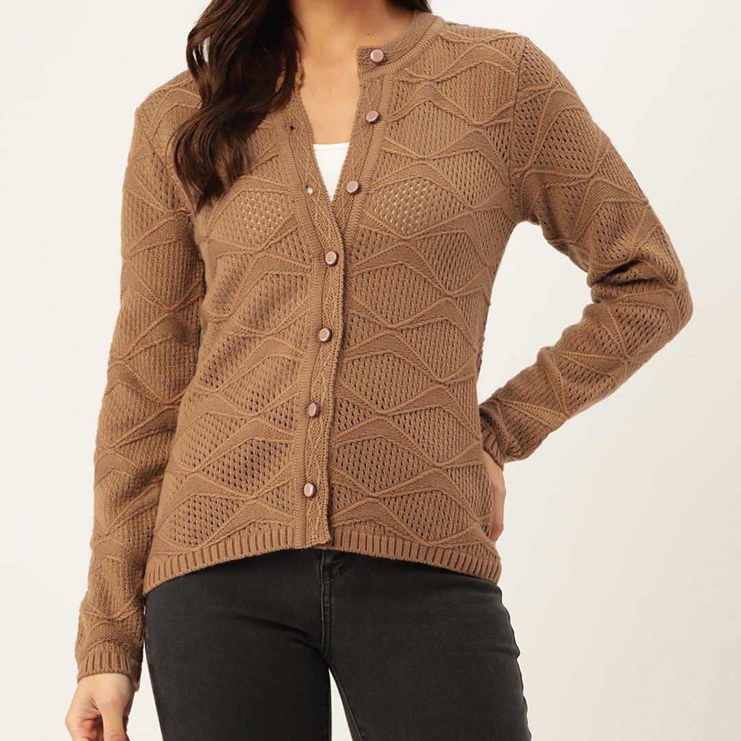 womens brown cardigan sweater