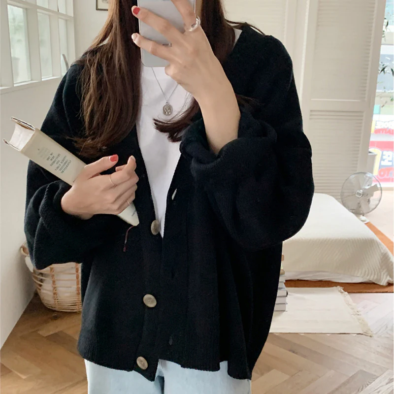 women's black cardigan sweater