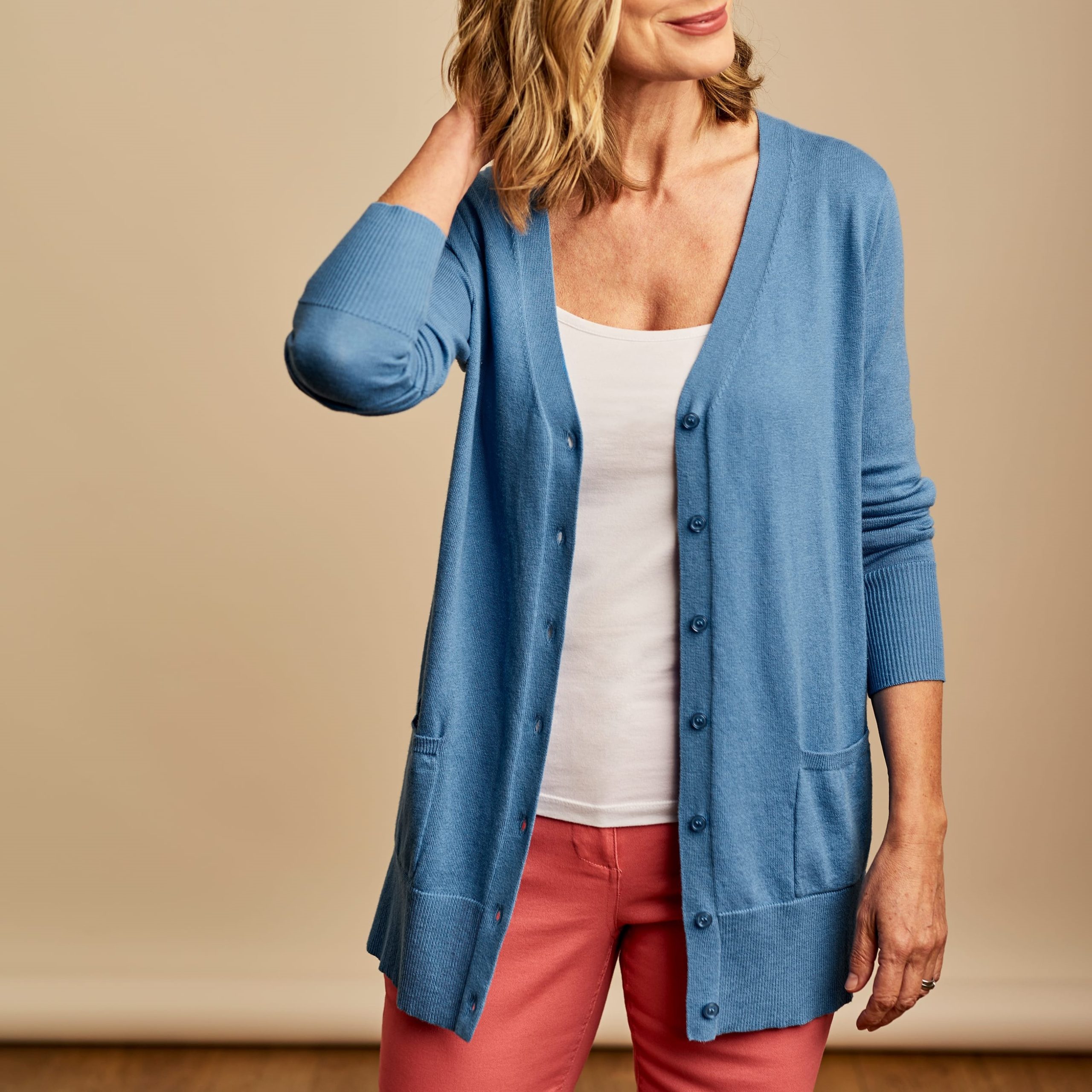 cotton cardigan sweater