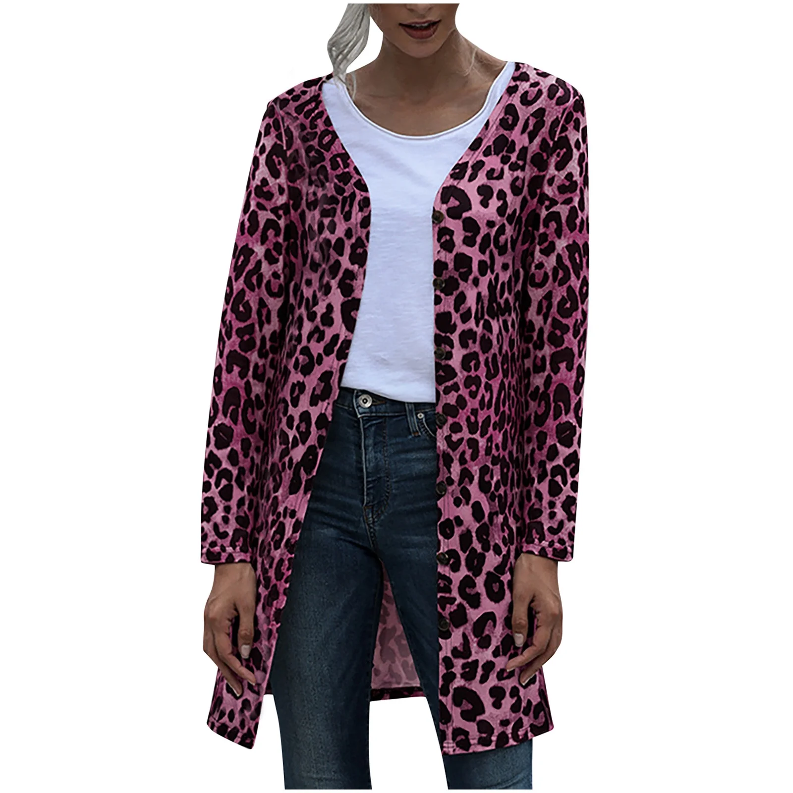 leopard cardigan sweater