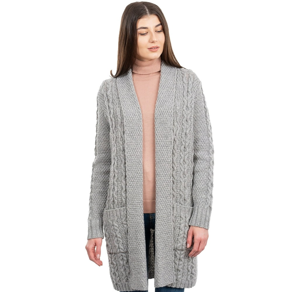 long knit cardigan sweater