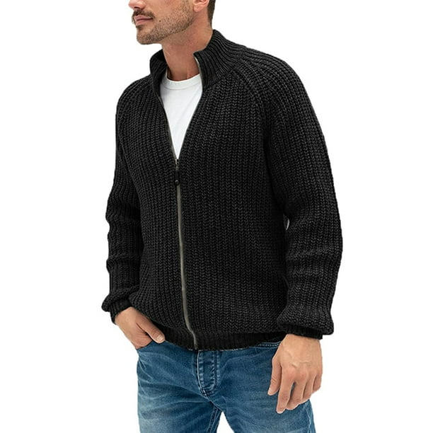 black cardigan sweater men