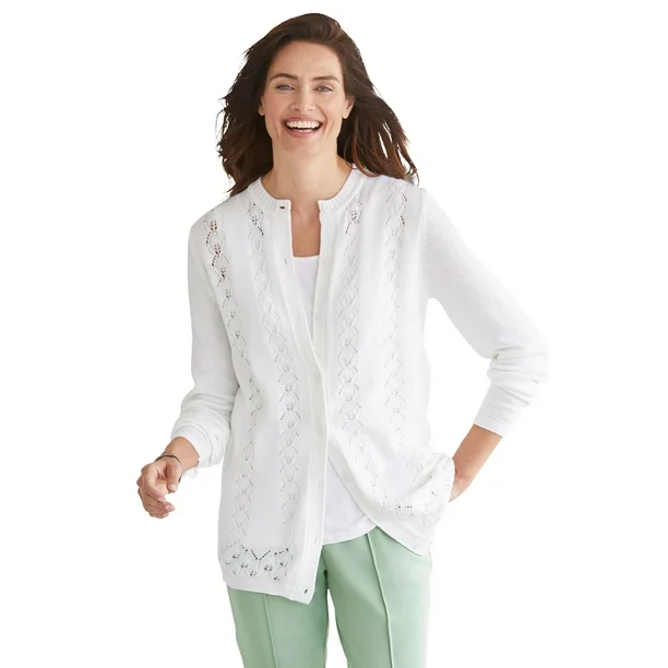 women's white cardigan sweater