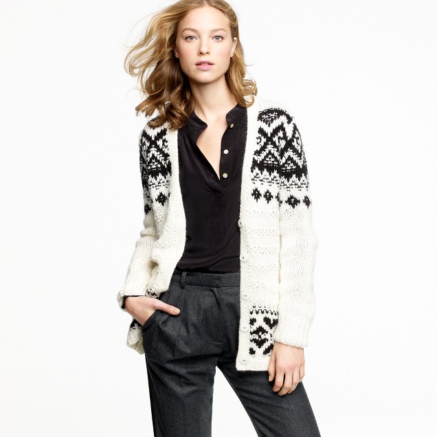 fair isle cardigan sweater