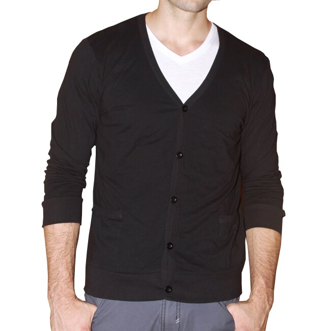 mens black cardigan sweater