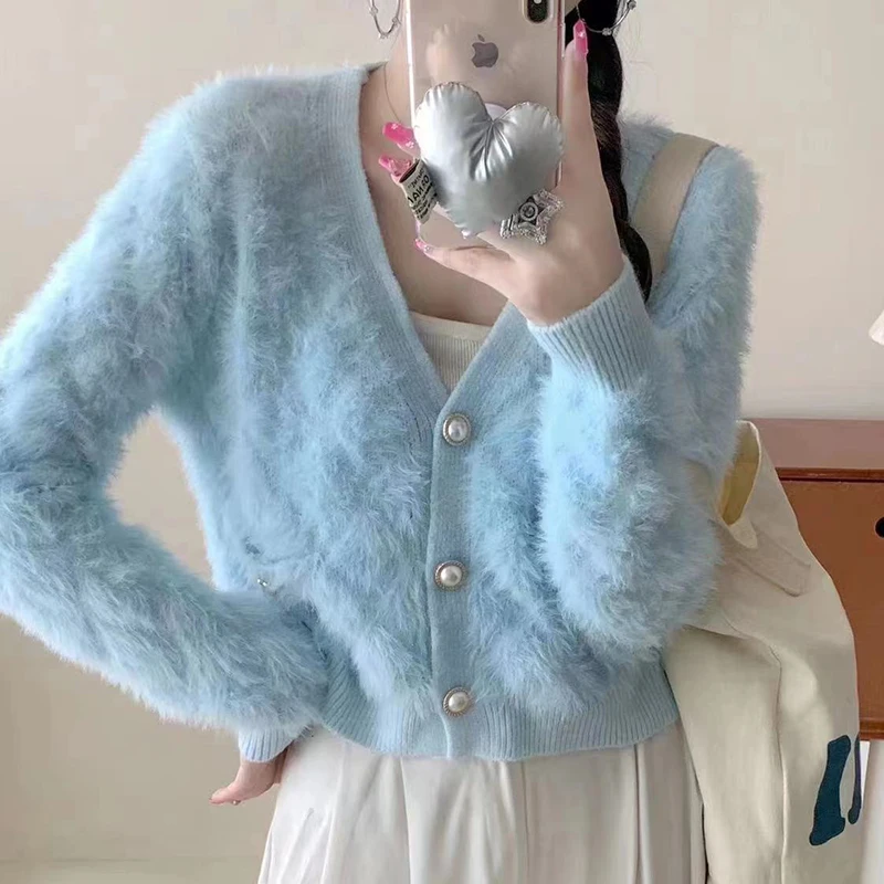 fluffy cardigan sweater
