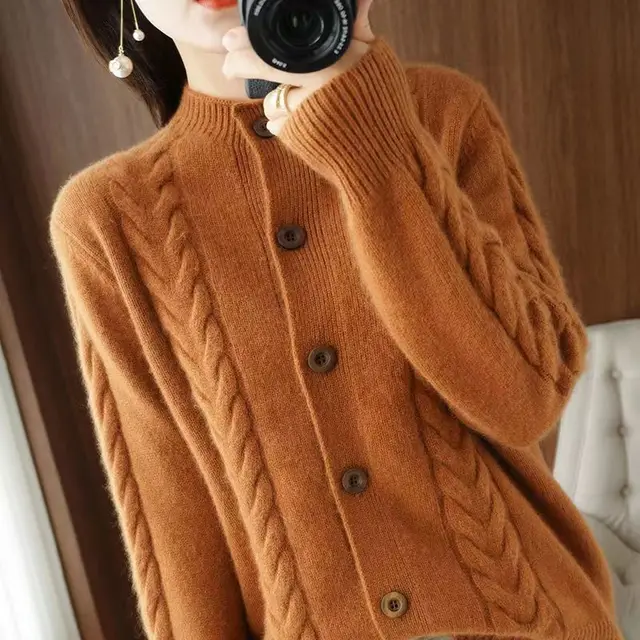 chocolate brown cardigan sweater