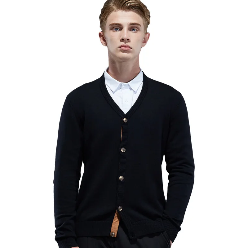 mens black cardigan sweater