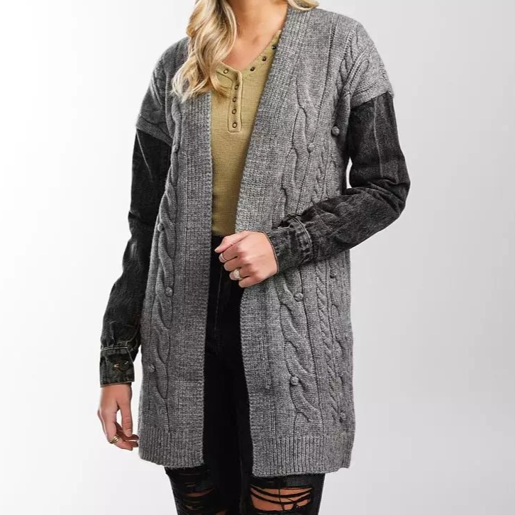 cable knit cardigan sweater