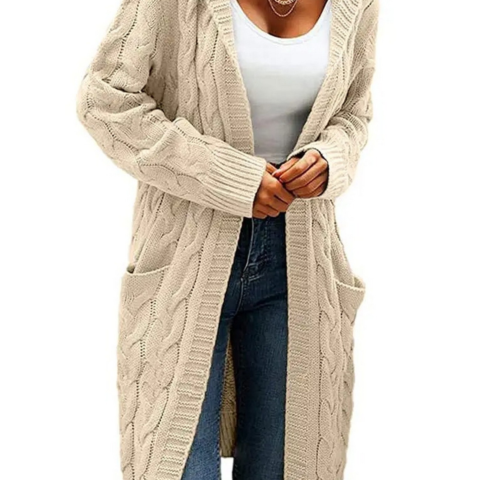 long knit cardigan sweater