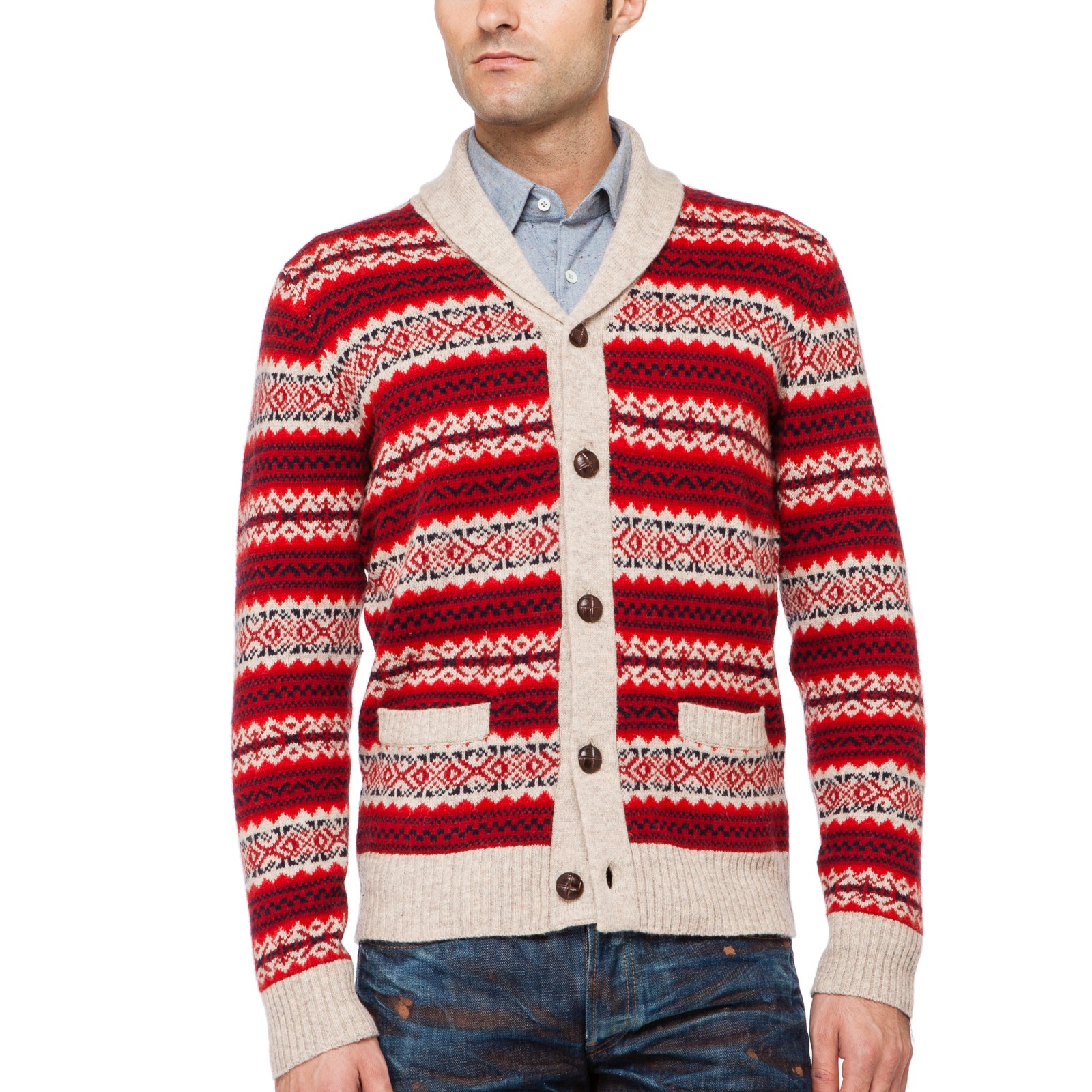 fair isle cardigan sweater