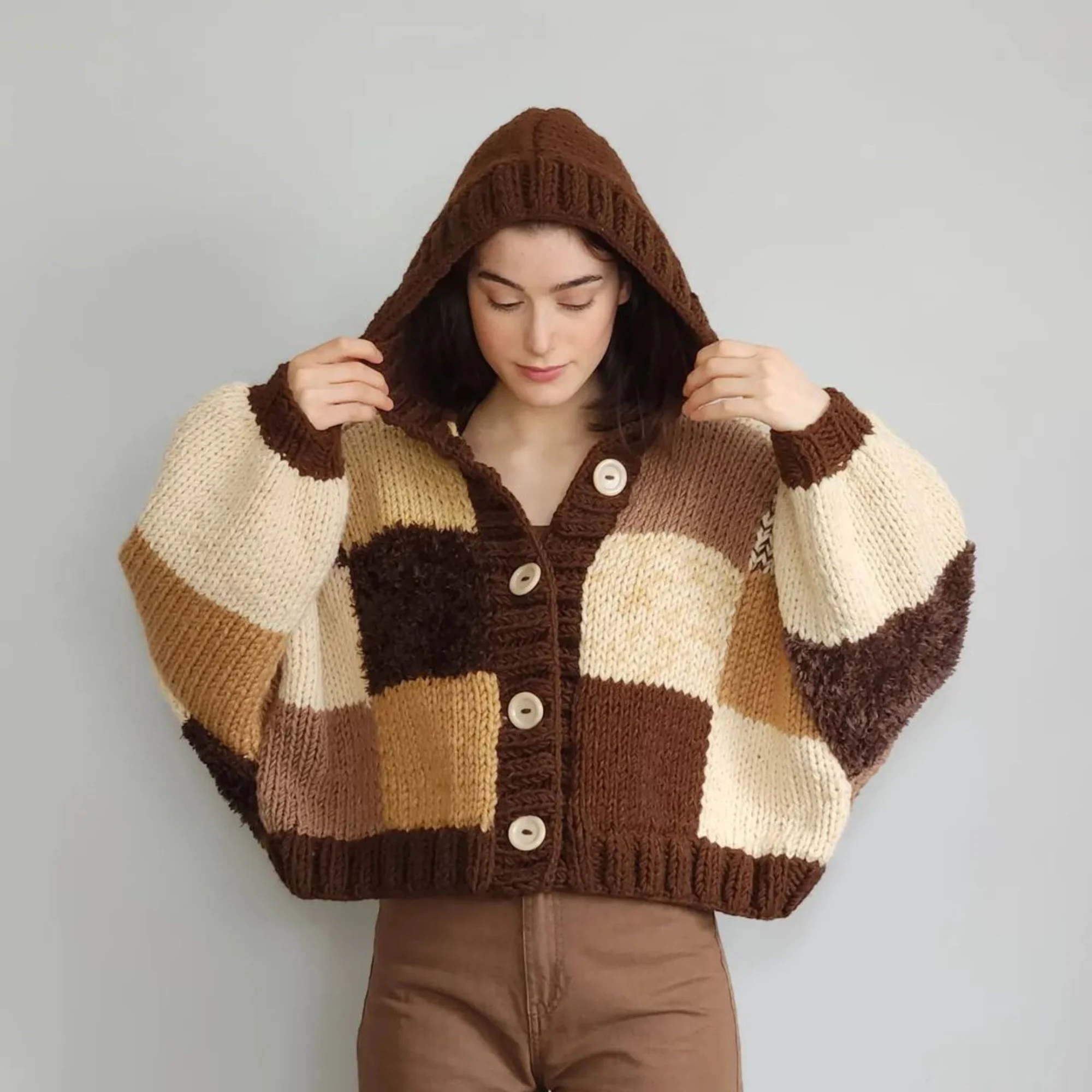 chocolate brown cardigan sweater