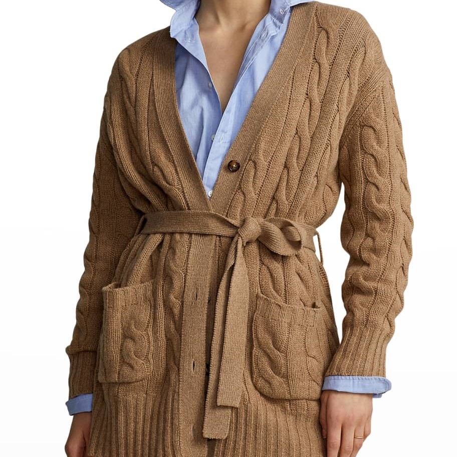 belted cardigan sweater