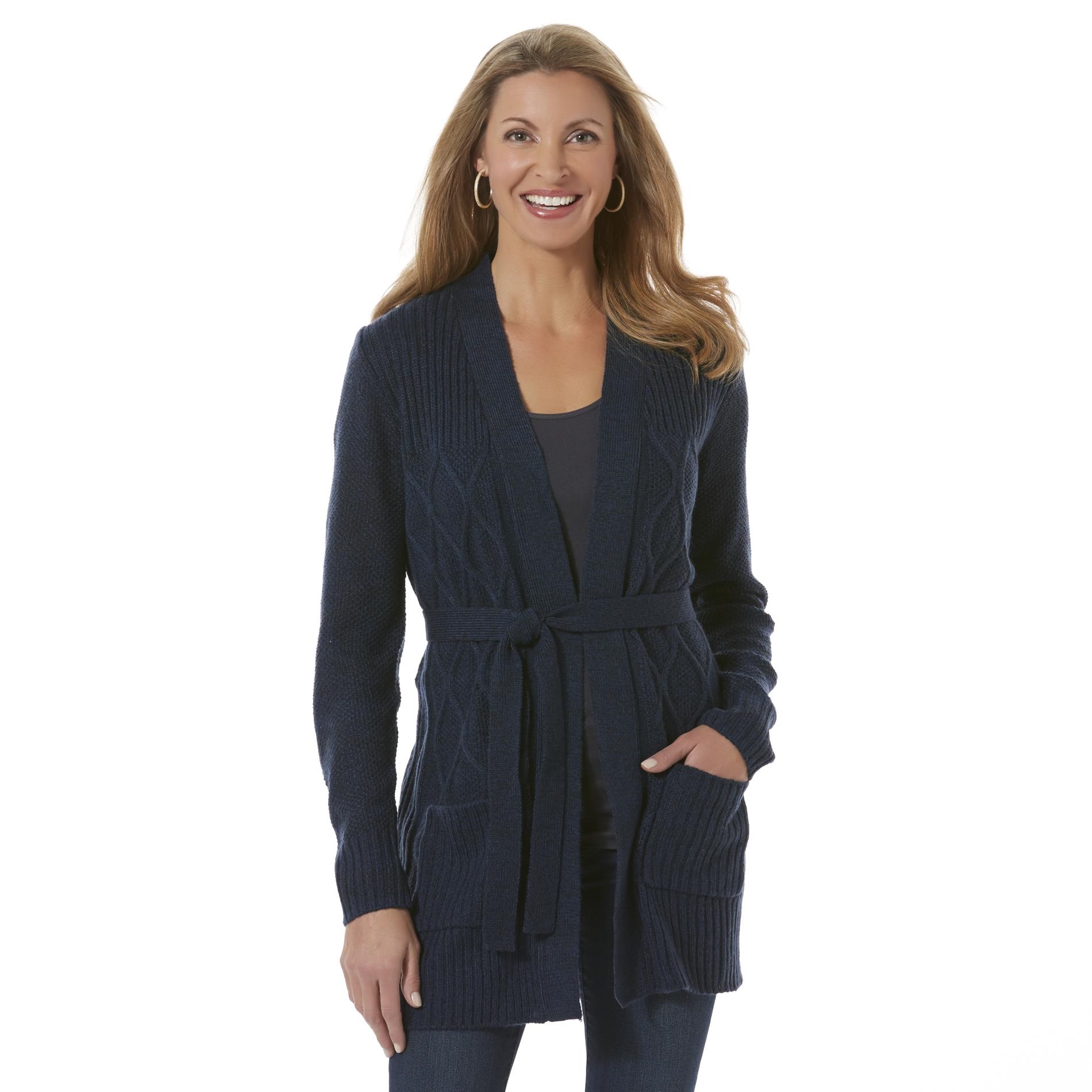 belted cardigan sweater