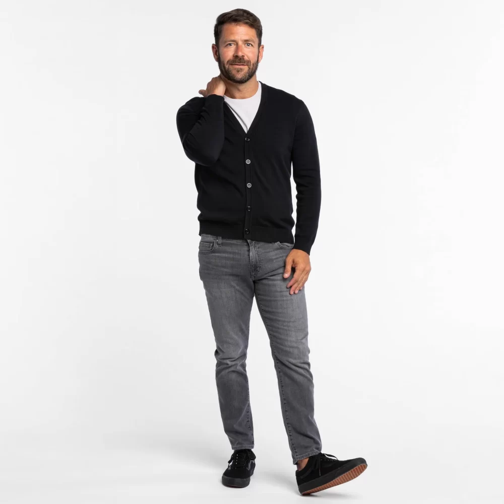 mens black cardigan sweater
