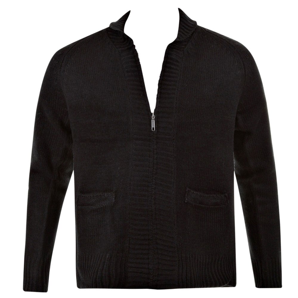 black cardigan sweater men