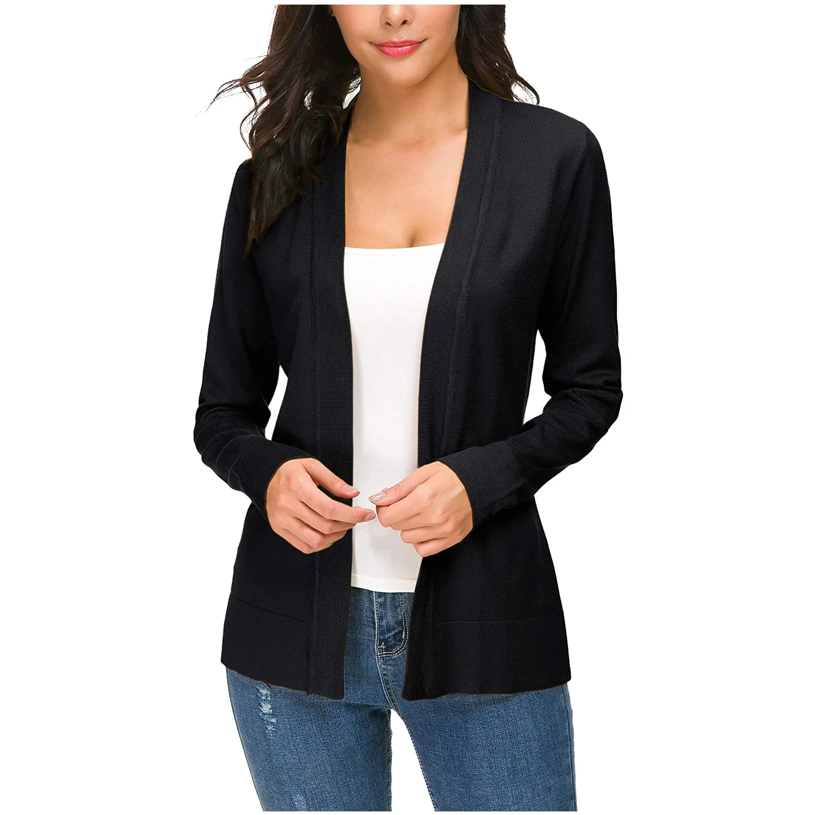 black cardigan sweater with pockets