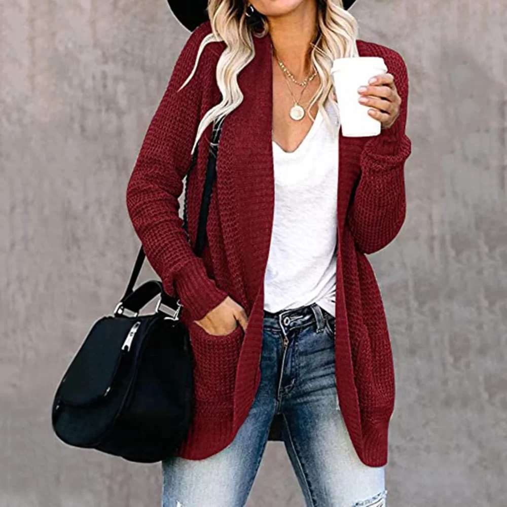 red cardigan sweater women