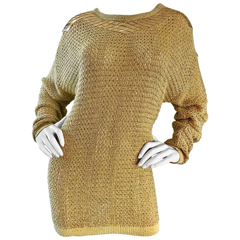 metallic gold cardigan sweater
