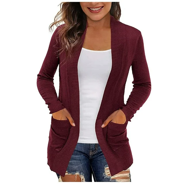 women's zip front cardigan sweater with pockets