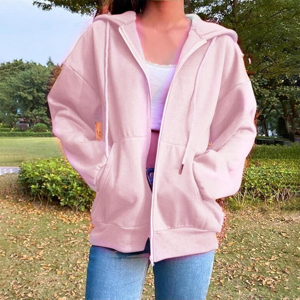 light pink zip up hoodie