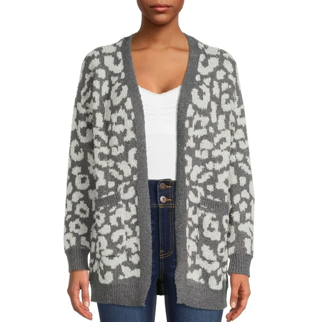 printed cardigan sweater