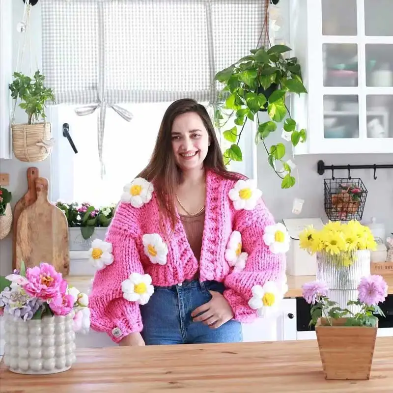 floral cardigan sweater