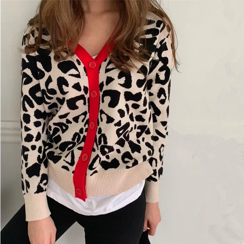 leopard print cardigan sweater