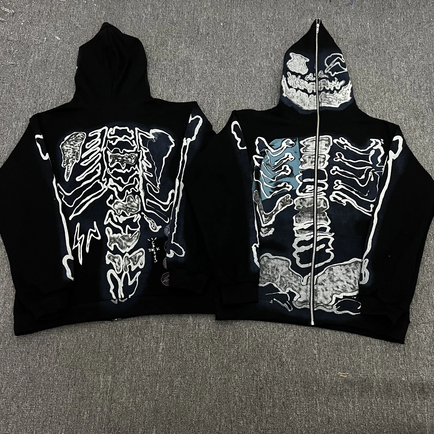 skeleton zip up hoodie