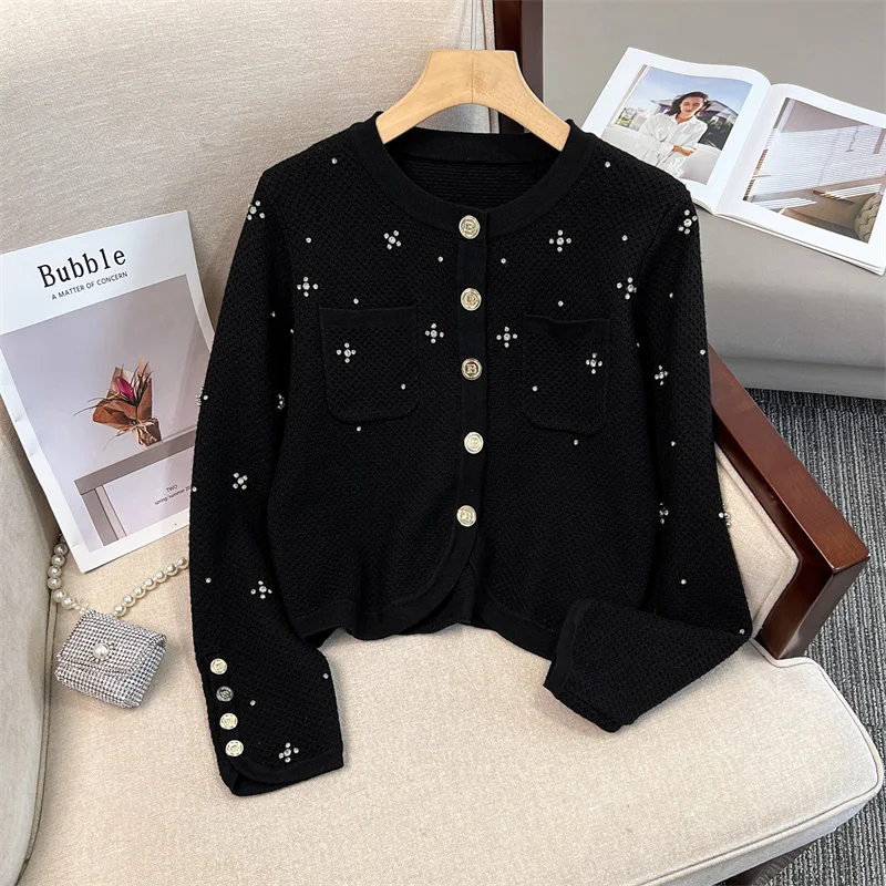 black cashmere cardigan sweater