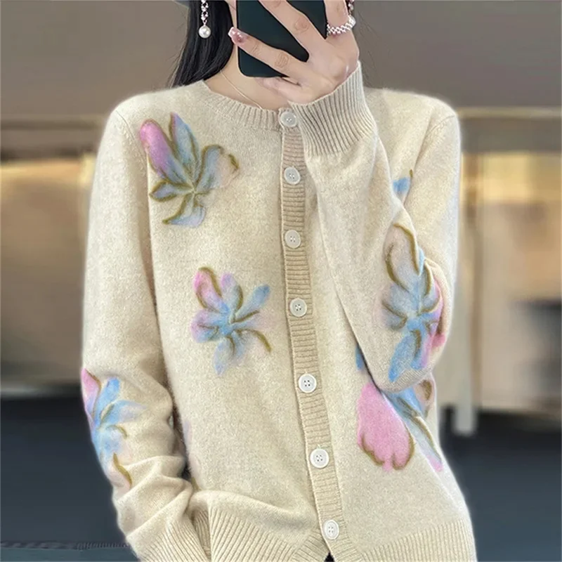 floral cardigan sweater
