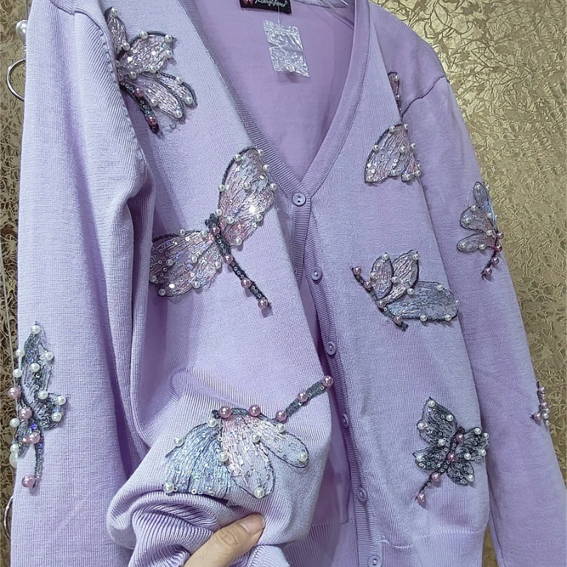 embellished cardigan sweater