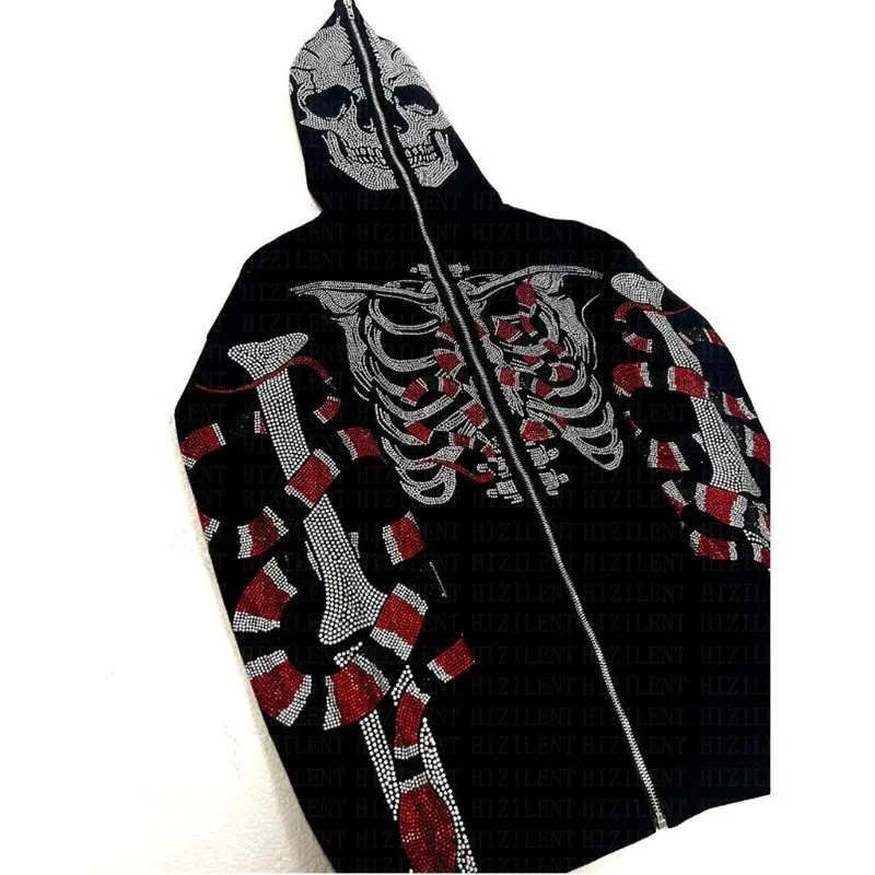 skeleton zip up hoodie