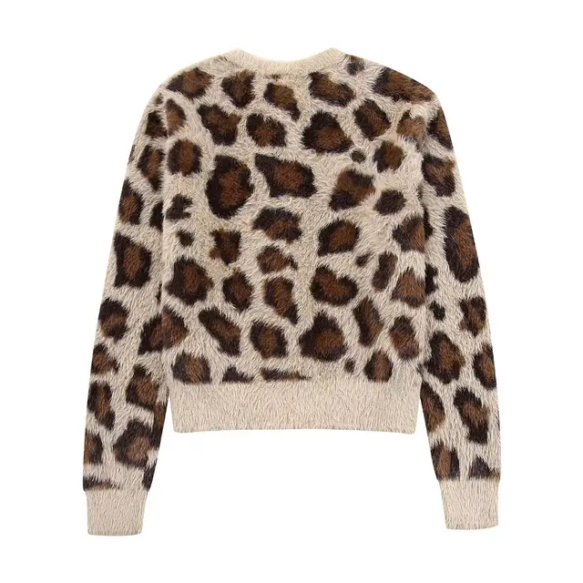 leopard print cardigan sweater