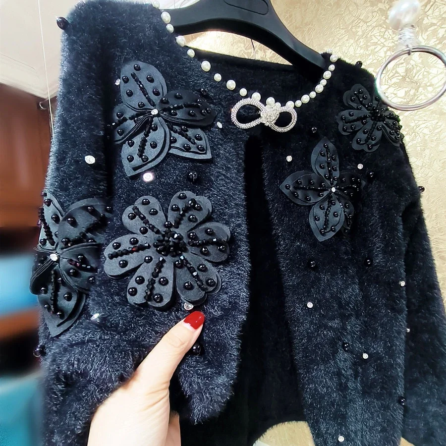 embellished cardigan sweater